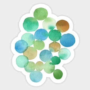 Abstract Multicolor Watercolor Circles Sticker